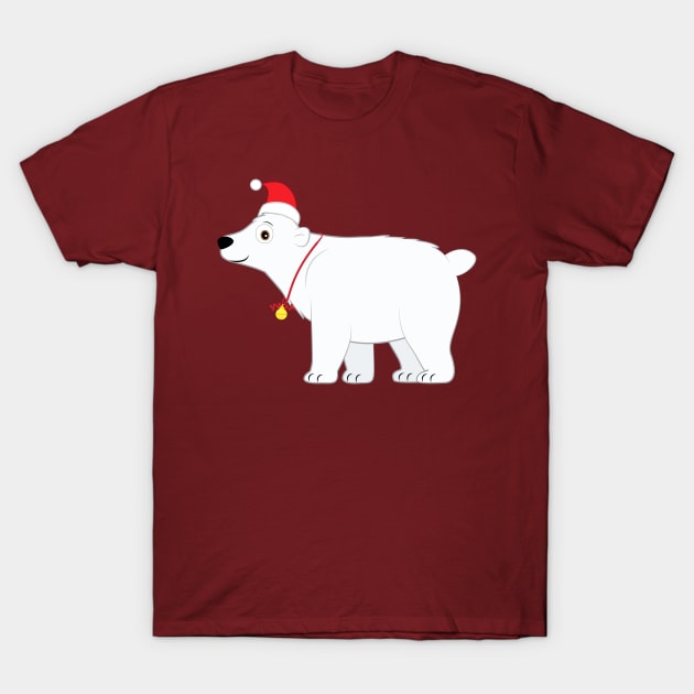 Cute Polar Bear at Christmas T-Shirt by PenguinCornerStore